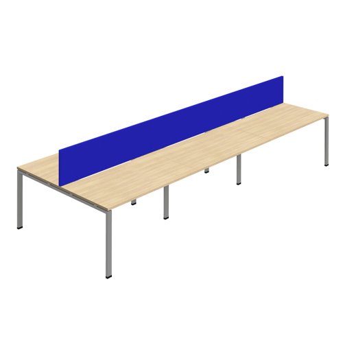 Synergy 6P Bench Desk 1200X800mm GoalPost Nova Oak/Silver Royal Blue Screen