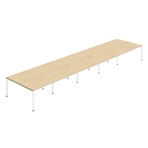 Synergy 10P Bench Desk 1200X800mm GoalPost Nova Oak/White