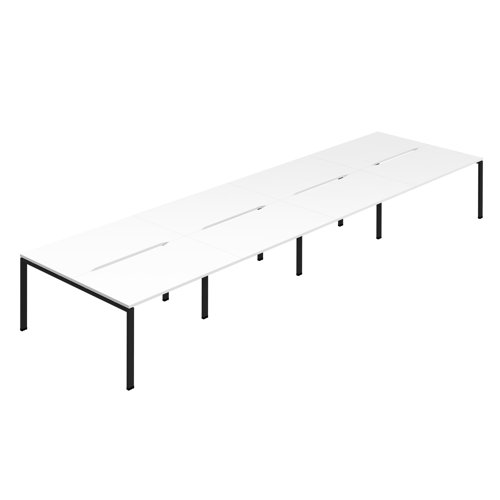 Synergy 8P Bench Desk 1200X800mm GoalPost White/Black