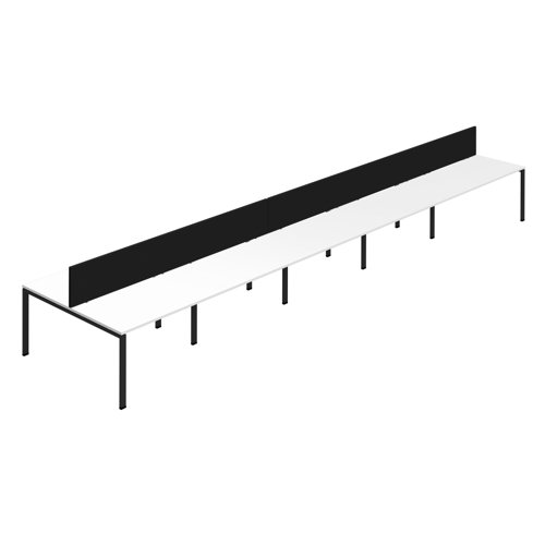 Synergy 10P Bench Desk 1200X800mm GoalPost White/Black Black Screen