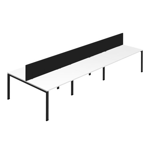 Synergy 6P Bench Desk 1200X800mm GoalPost White/Black Black Screen