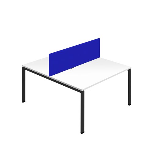 Synergy 2P Bench Desk 1200X800mm GoalPost White/Black Royal Blue Screen