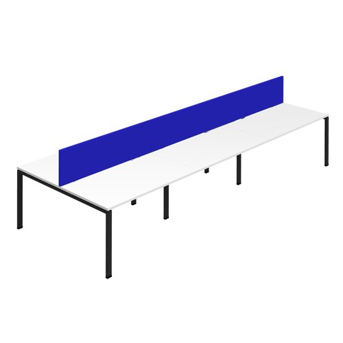 Synergy 6P Bench Desk 1200X800mm GoalPost White/Black Royal Blue Screen