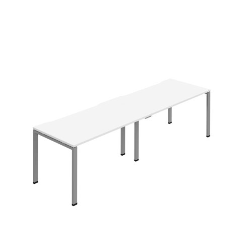 Synergy 2SP Bench Desk 1200X800mm Goalpost White/Silver