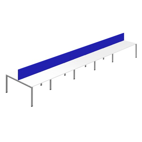 Synergy 10P Bench Desk 1200X800mm GoalPost White/Silver Royal Blue Screen