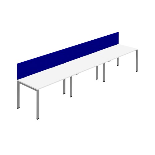 Synergy 3SP Bench Desk 1200X800mm GoalPost White/Silver Royal Blue Screen