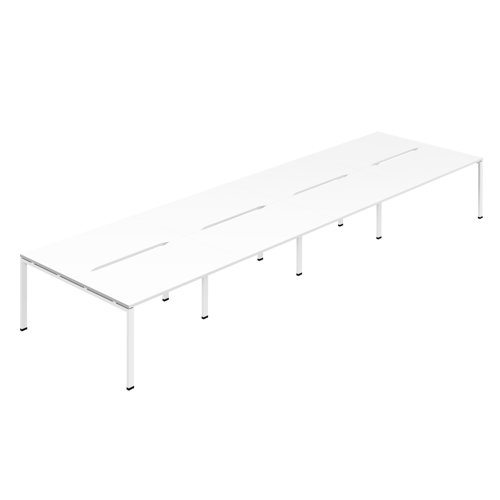 Synergy 8P Bench Desk 1200X800mm GoalPost White/White