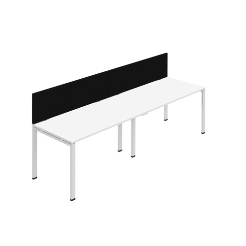 Synergy 2SP Bench Desk 1200X800mm GoalPost White/White Black Screen