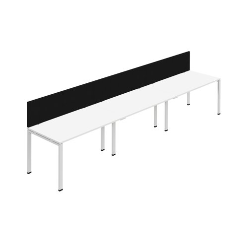 Synergy 3SP Bench Desk 1200X800mm GoalPost White/White Black Screen