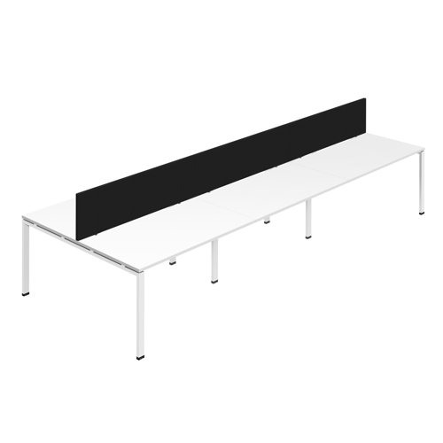 Synergy 6P Bench Desk 1200X800mm GoalPost White/White Black Screen