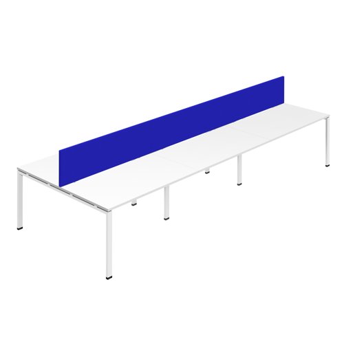 Synergy 6P Bench Desk 1200X800mm GoalPost White/White Royal Blue Screen
