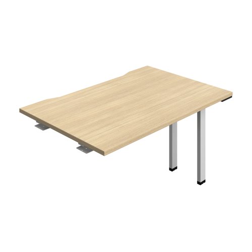 Synergy Bench Extension with Cut Out: 1 Person (FSC) : 1200 800 Nova Oak/Silver