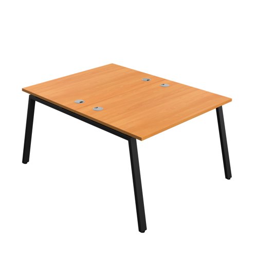 Synergy Bench with Cable Ports: 2 Person (FSC) : A-Frame Leg : 1200 800 Beech/Black