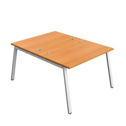 Synergy Bench with Cable Ports: 2 Person (FSC) : A-Frame Leg : 1200 800 Beech/White