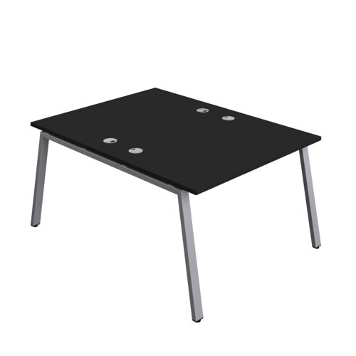 Synergy Bench with Cable Ports: 2 Person (FSC) : A-Frame Leg : 1200 800 Black/Silver