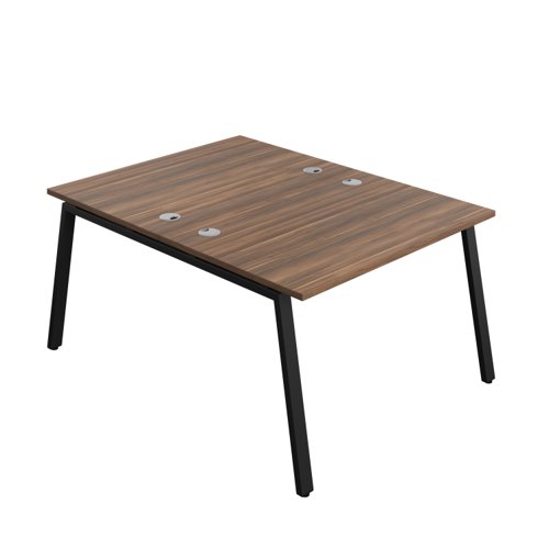 Synergy Bench with Cable Ports: 2 Person (FSC) : A-Frame Leg : 1200 800 Dark Walnut/Black