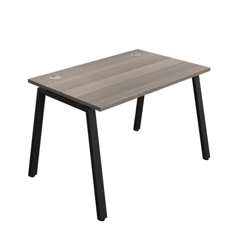 Synergy Bench with Cable Ports: 1 Person (FSC) : A-Frame Leg : 1200 800 Grey Oak/Black
