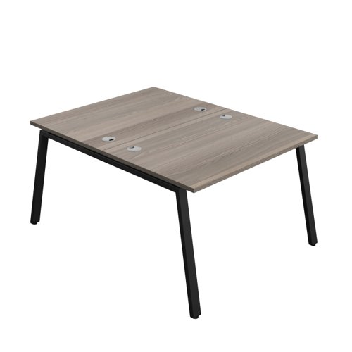 Synergy Bench with Cable Ports: 2 Person (FSC) : A-Frame Leg : 1200 800 Grey Oak/Black