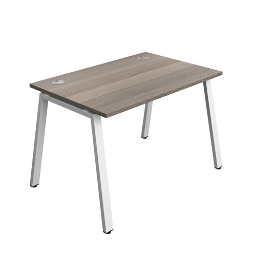 Synergy Bench with Cable Ports: 1 Person (FSC) : A-Frame Leg : 1200 800 Grey Oak/White