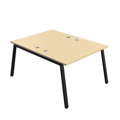 Synergy Bench with Cable Ports: 2 Person (FSC) : A-Frame Leg : 1200 800 Maple/Black