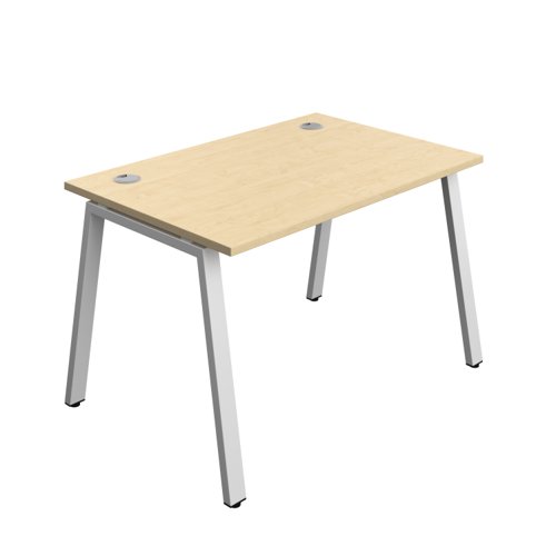 Synergy Bench with Cable Ports: 1 Person (FSC) : A-Frame Leg : 1200 800 Maple/Silver