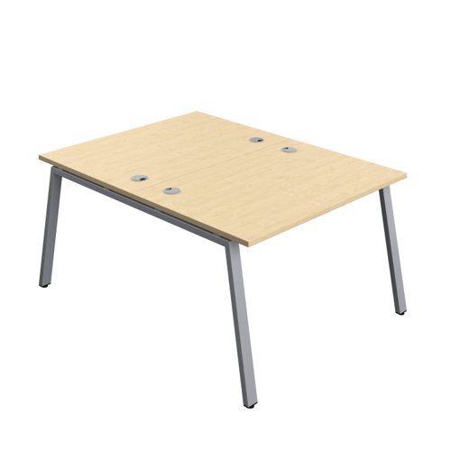 Synergy Bench with Cable Ports: 2 Person (FSC) : A-Frame Leg : 1200 800 Maple/Silver