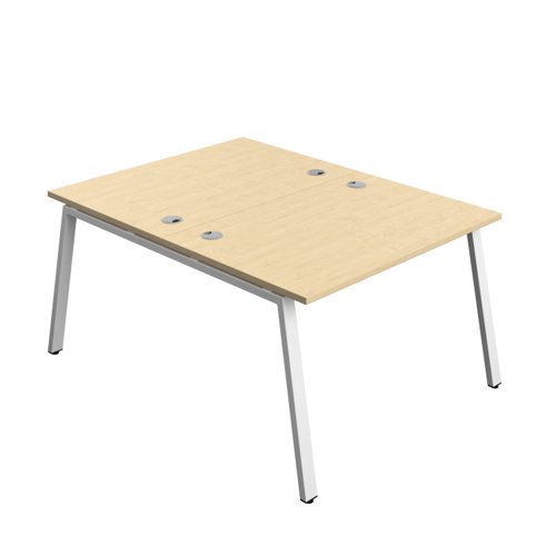 Synergy Bench with Cable Ports: 2 Person (FSC) : A-Frame Leg : 1200 800 Maple/White