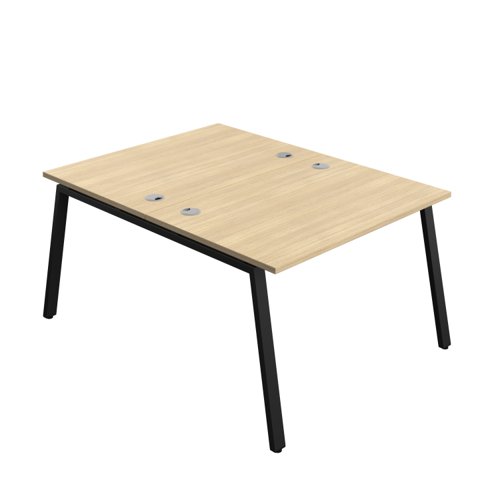 Synergy Bench with Cable Ports: 2 Person (FSC) : A-Frame Leg : 1200 800 Nova Oak/Black