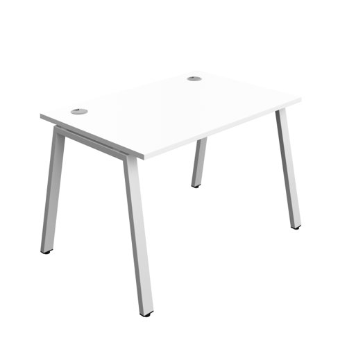 Synergy Bench with Cable Ports: 1 Person (FSC) : A-Frame Leg : 1200 800 White/Silver
