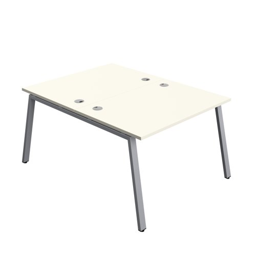 Synergy Bench with Cable Ports: 2 Person (FSC) : A-Frame Leg : 1200 800 White/Silver