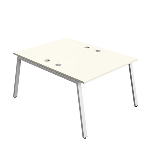 Synergy Bench with Cable Ports: 2 Person (FSC) : A-Frame Leg : 1200 800 White/White