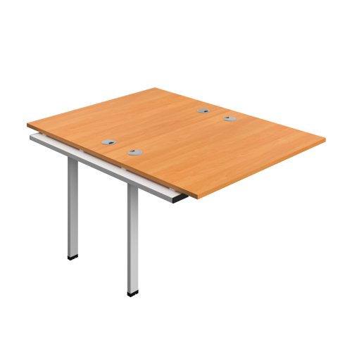 Synergy Bench Extension with Cable Ports: 2 Person (FSC) : 1200 800 Beech/Silver