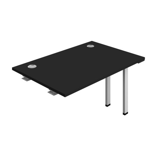 Synergy Bench Extension with Cable Ports: 1 Person (FSC) : 1200 800 Black/Silver
