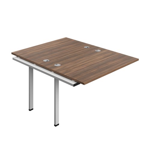 Synergy Bench Extension with Cable Ports: 2 Person (FSC) : 1200 800 Dark Walnut/Silver