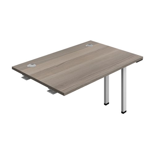Synergy Bench Extension with Cable Ports: 1 Person (FSC) : 1200 800 Grey Oak/Silver
