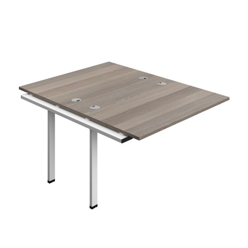 SYN1280CPGOWH2PX Synergy Bench Extension with Cable Ports: 2 Person (FSC) : 1200 800 Grey Oak/White