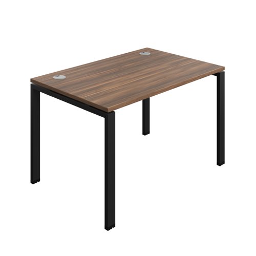 Synergy Bench with Cable Ports: 1 Person (FSC) : Goal Post Leg : 1200 800 Dark Walnut/Black
