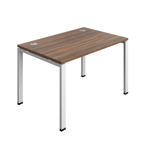 Synergy Bench with Cable Ports: 1 Person (FSC) : Goal Post Leg : 1200 800 Dark Walnut/White