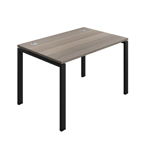 Synergy Bench with Cable Ports: 1 Person (FSC) : Goal Post Leg : 1200 800 Grey Oak/Black