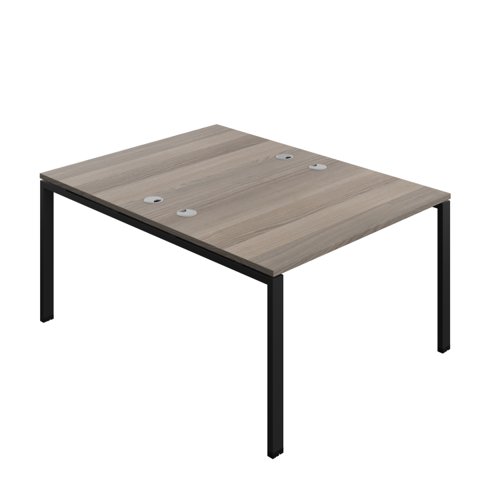 Synergy Bench with Cable Ports: 2 Person (FSC) : Goal Post Leg : 1200 800 Grey Oak/Black