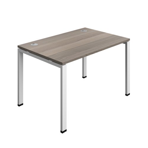 Synergy Bench with Cable Ports: 1 Person (FSC) : Goal Post Leg : 1200 800 Grey Oak/White