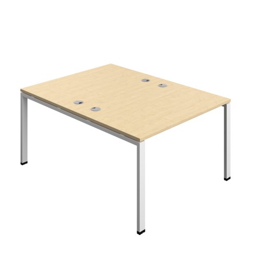 Synergy Bench with Cable Ports: 2 Person (FSC) : Goal Post Leg : 1200 800 Maple/White