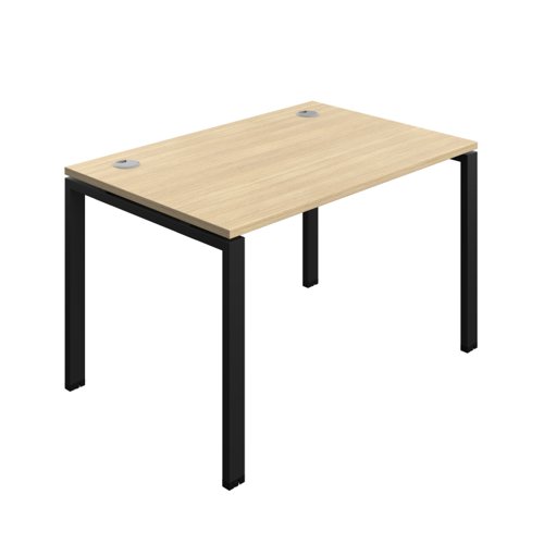 Synergy Bench with Cable Ports: 1 Person (FSC) : Goal Post Leg : 1200 800 Nova Oak/Black