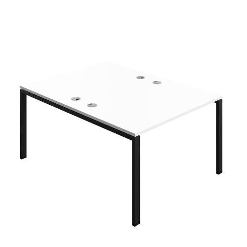 Synergy Bench with Cable Ports: 2 Person (FSC) : Goal Post Leg : 1200 800 White/Black