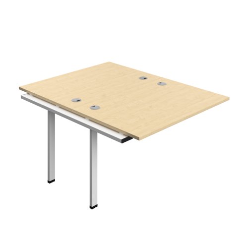 SYN1280CPMAWH2PX Synergy Bench Extension with Cable Ports: 2 Person (FSC) : 1200 800 Maple/White