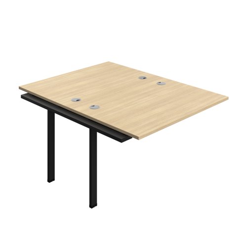 SYN1280CPNOBK2PX Synergy Bench Extension with Cable Ports: 2 Person (FSC) : 1200 800 Nova Oak/Black