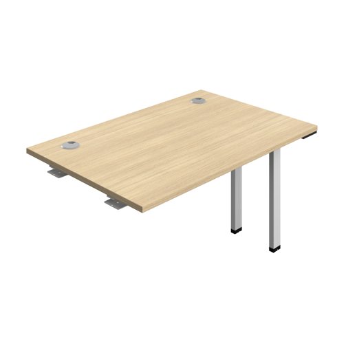 Synergy Bench Extension with Cable Ports: 1 Person (FSC) : 1200 800 Nova Oak/Silver