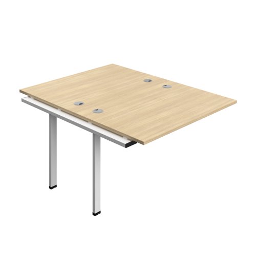 SYN1280CPNOWH2PX Synergy Bench Extension with Cable Ports: 2 Person (FSC) : 1200 800 Nova Oak/White
