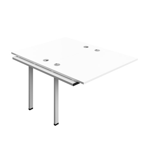 Synergy Bench Extension with Cable Ports: 2 Person (FSC) : 1200 800 White/Silver