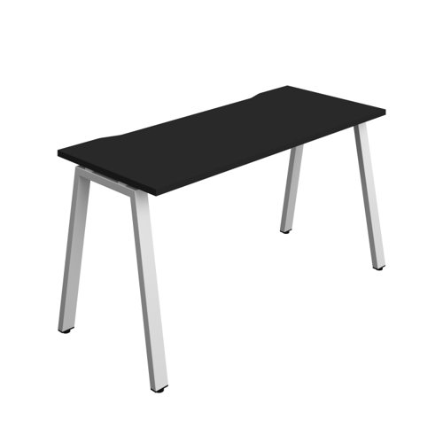 Synergy Bench with Cut Out: 1 Person (FSC) : A-Frame Leg : 1400 600 Black/Silver